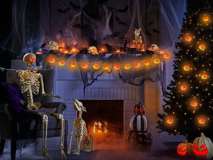 Runleo 3D Pumpkin Fairy Lights – Child-Safe Halloween Night Light for Trick-or-Treat Table and Kids Party Setup