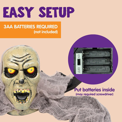 runs on 3 aa batteries (not included) for cordless placement anywhere in the yard