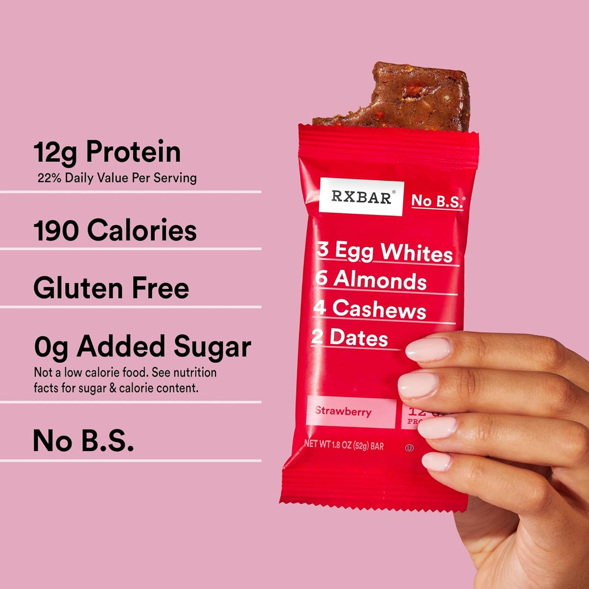 RXBAR Strawberry Protein Bars – Mindful Snack for Self-Care Routines, Clean Ingredient Fuel