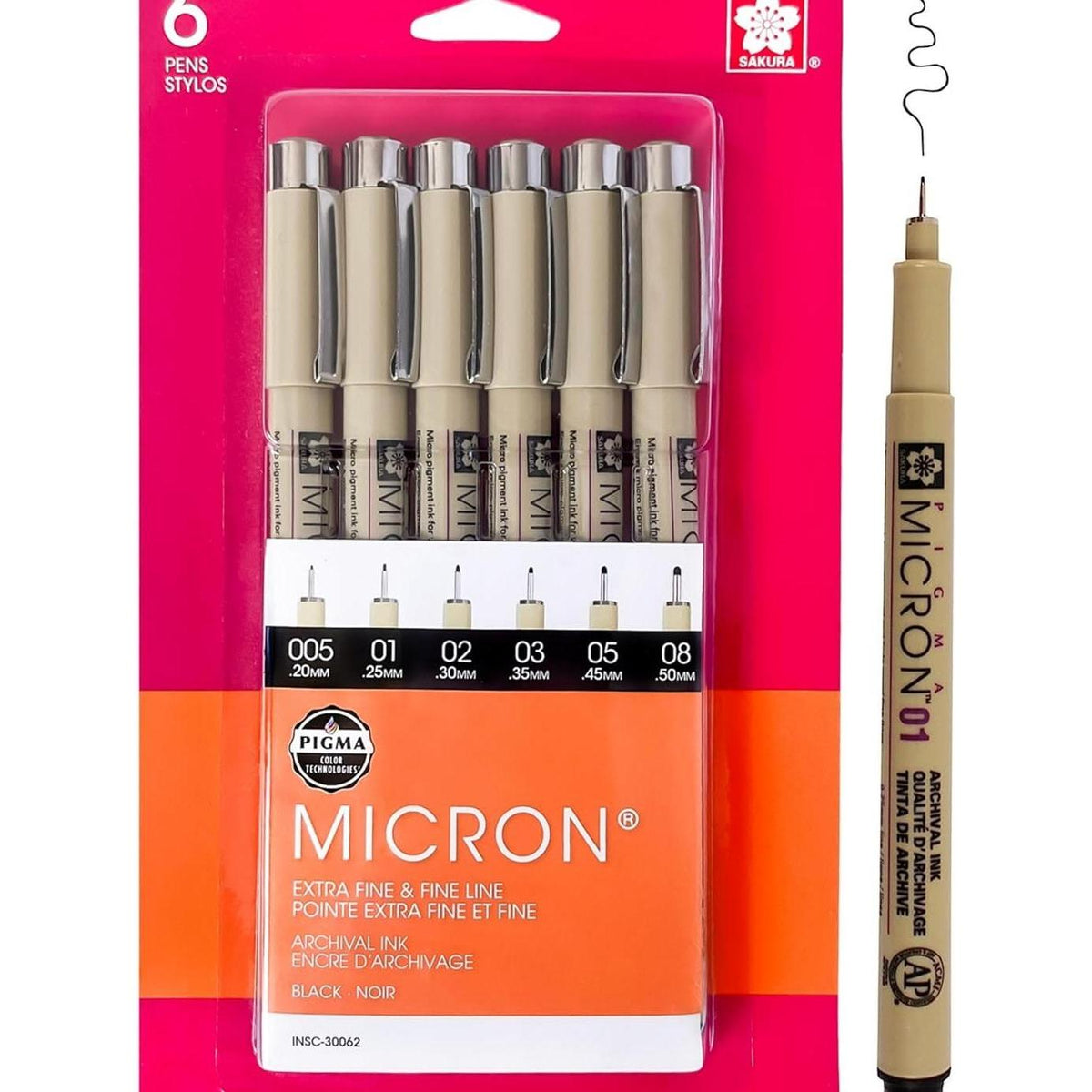 SAKURA Pigma Micron Safe Ink Drawing Pens – Worry-Free Choice for Playroom Art, Student Sketchbooks and Study Desks