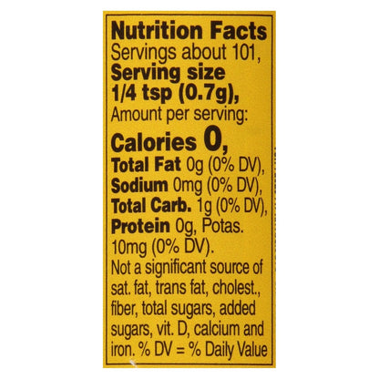 salt-free formulation with zero calories and no msg