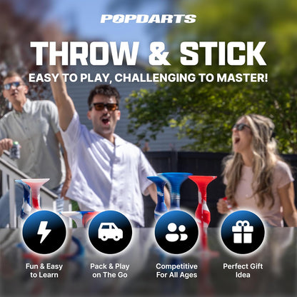 scoring awards 3 points for the closest dart, 1 point for every other dart that sticks, and 10 points for hitting the target marker