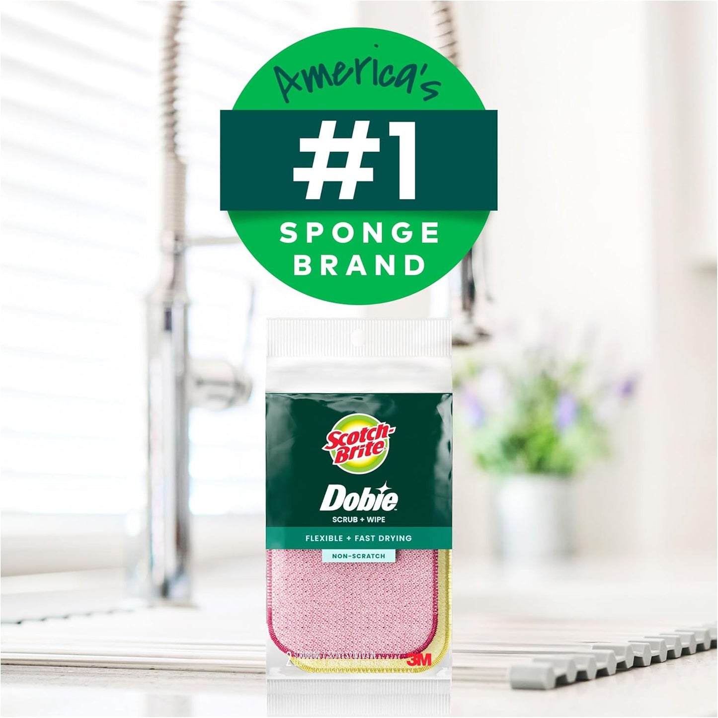 Scotch-Brite Dobie Scrub & Wipe Cloths for a Healthier Household, Reusable Cloths That Sanitize in the Dishwasher