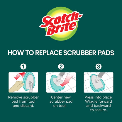 Scotch-Brite Extendable Tub & Tile Scrubber Kit – Pet-Safe and Kid-Safe Bathroom Cleaner Using Just Water, No Harsh Chemicals