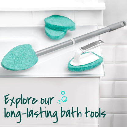 Scotch-Brite Extendable Tub & Tile Scrubber Kit – Pet-Safe and Kid-Safe Bathroom Cleaner Using Just Water, No Harsh Chemicals