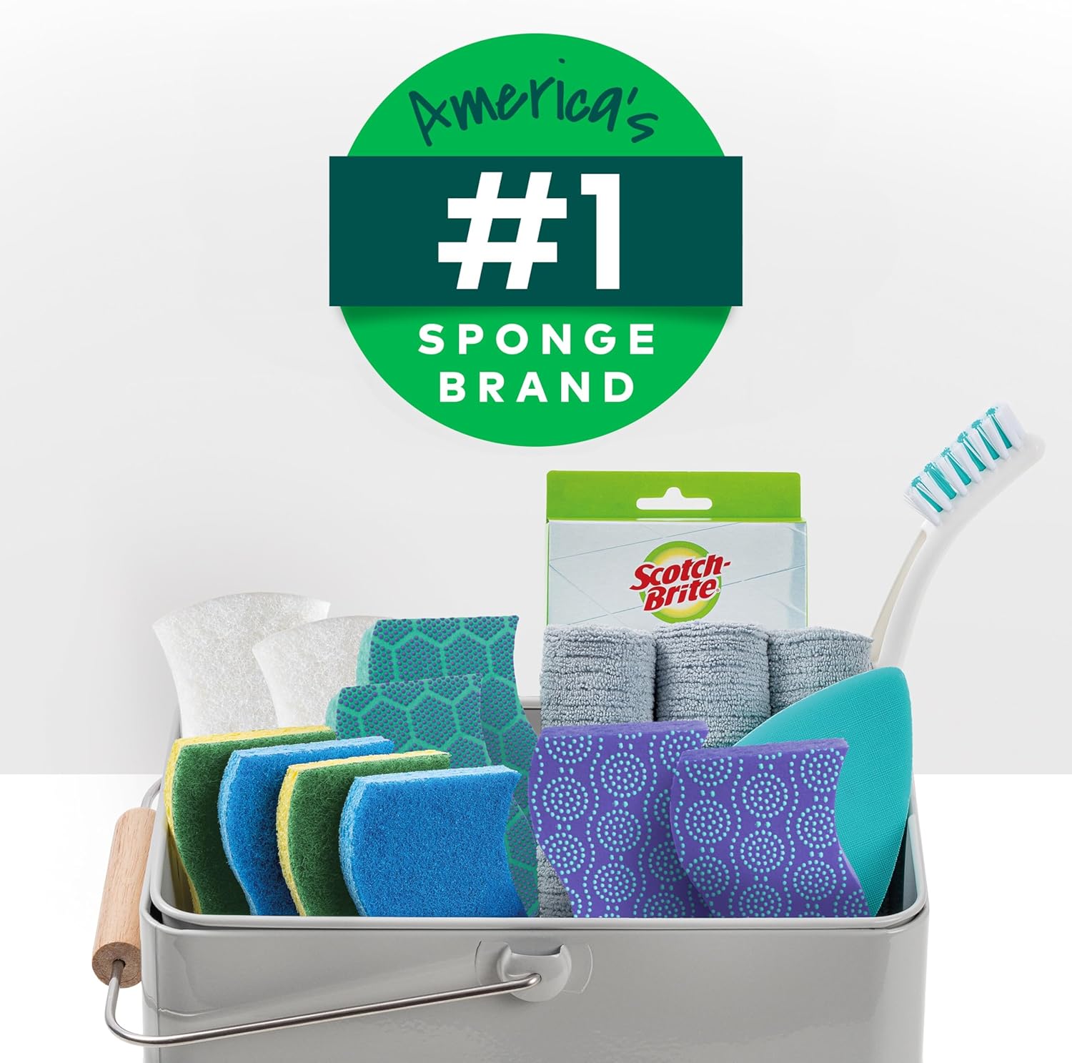 Scotch-Brite Odor Resist Scrub Sponge for Safe Cookware Cleaning, Non-Scratch Reusable Dish Sponge