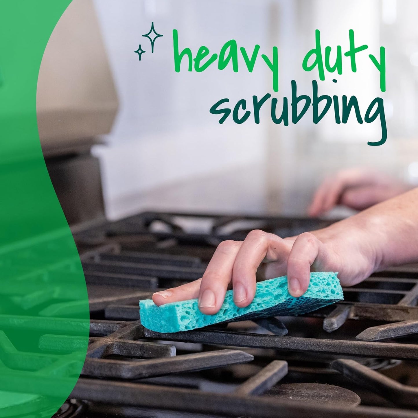 Scotch-Brite Odor Resist Scrub Sponge for Safe Cookware Cleaning, Non-Scratch Reusable Dish Sponge