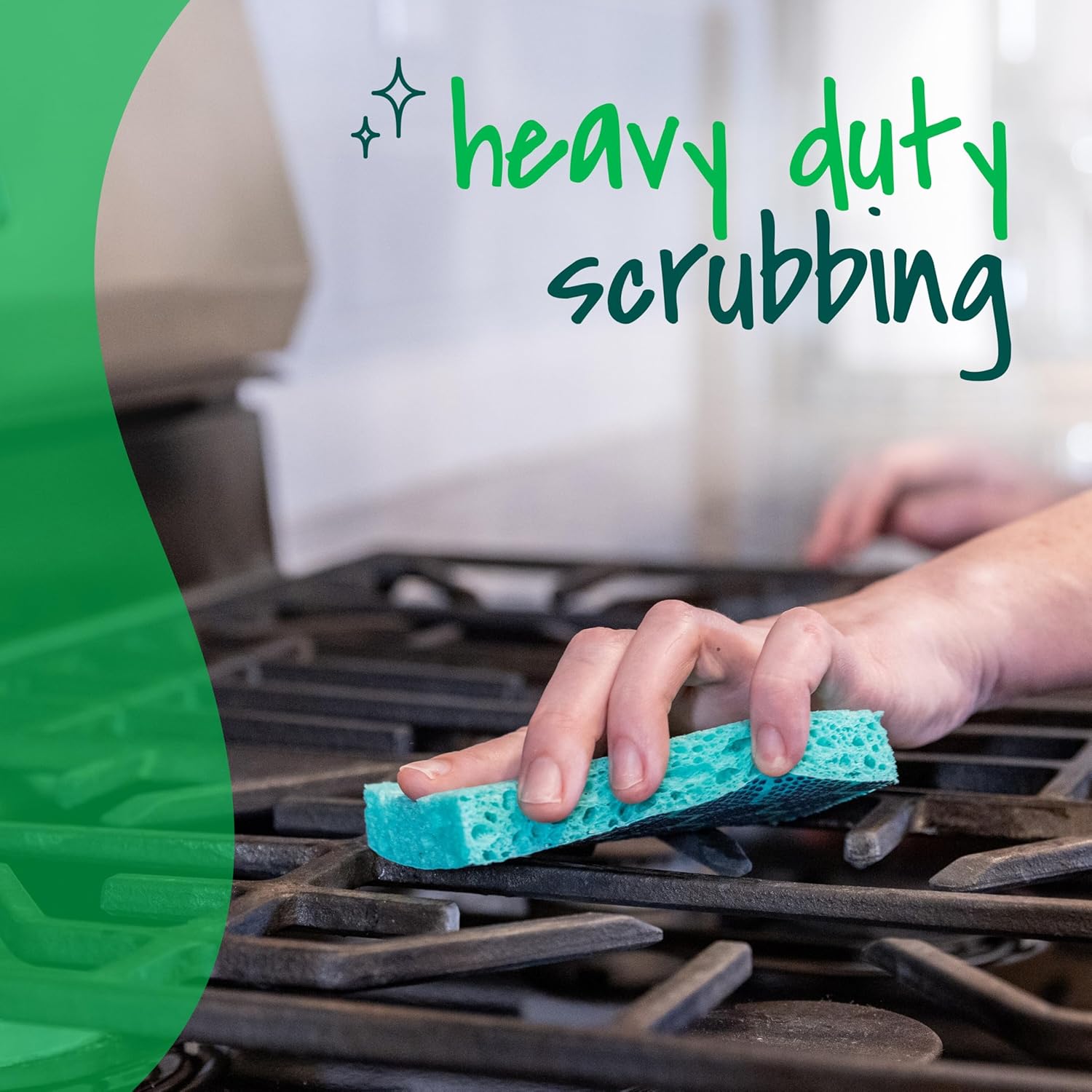 Scotch-Brite Odor Resist Scrub Sponge for Safe Cookware Cleaning, Non-Scratch Reusable Dish Sponge