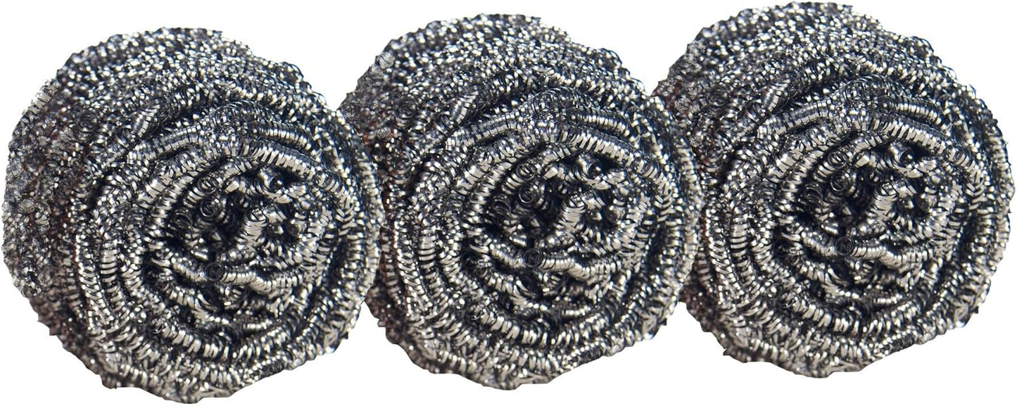 Scotch-Brite Reusable Scrub Pads for Stocking Up and Streamlining Cleanup, Long-Lasting Metal Scourers for Tight Schedules 3 Pack