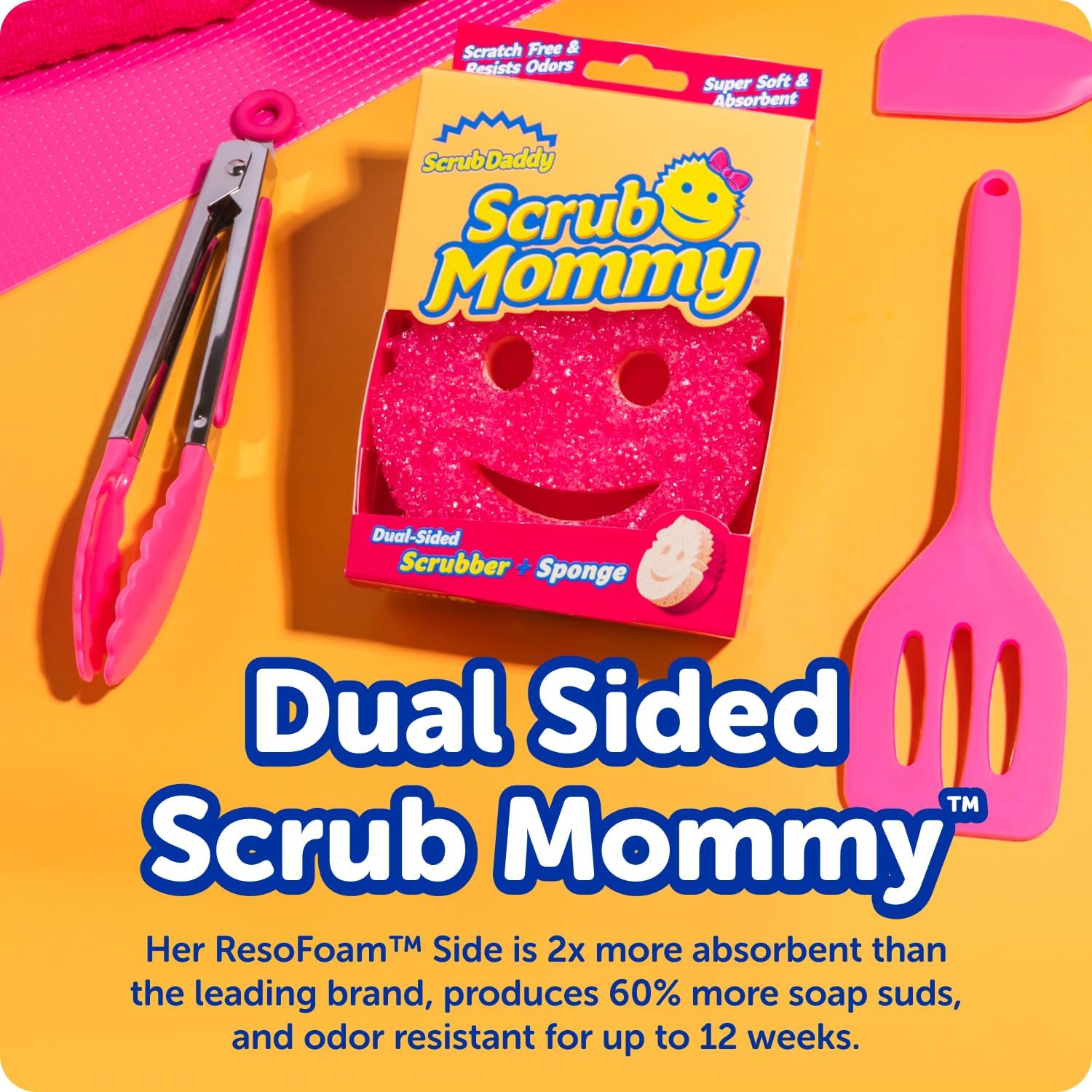 Scrub Daddy Original Scrub Mommy Bundle – Dishwasher-Safe, Odor-Resistant Sponges for Clean Homes