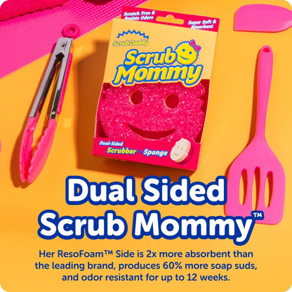 Scrub Daddy Original Scrub Mommy Bundle – Dishwasher-Safe, Odor-Resistant Sponges for Clean Homes