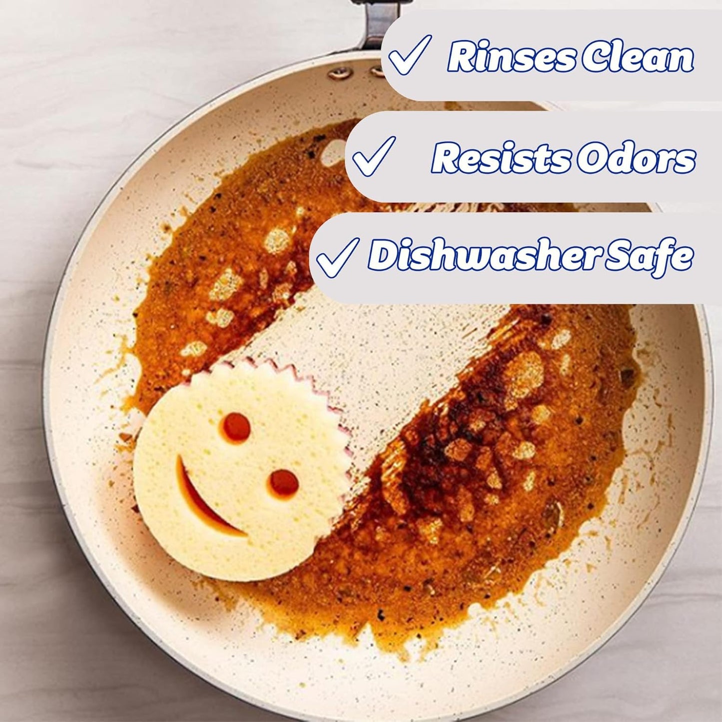 Scrub Daddy Scrub Mommy – Odor-Resistant Sponge Stays Hygienic for 8 Weeks, Family Safe Kitchen