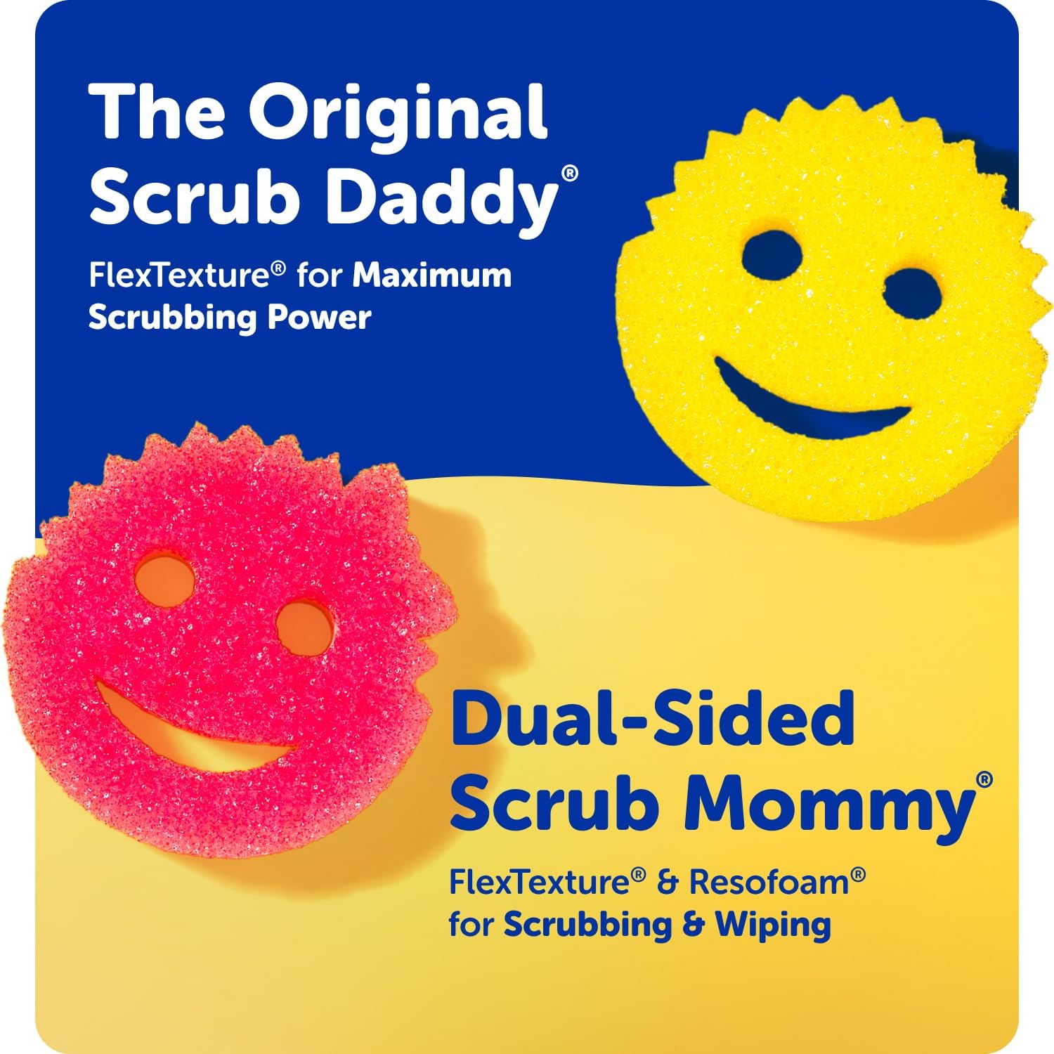 Scrub Mommy Scratch-Free Scrubbers – Temperature-Control Formula Safe on Premium Cookware, 7-Pack