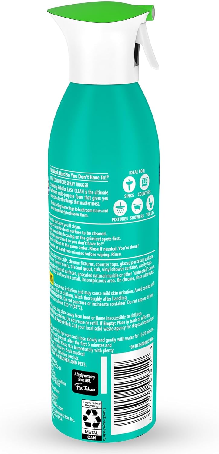 Scrubbing Bubbles Easy Clean Foaming Bathroom Cleaner – Kid Bathroom Sink and Counter Wipe-Down Between Bedtime, 2-Minute Foam