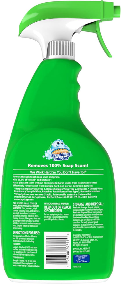 Scrubbing Bubbles Streamlined Bathroom Cleaner with Neutral Eco Design, Berry Burst 32oz