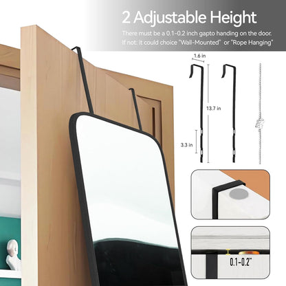 SCWF-GZ Full Length Mirror – Above Dresser Accent, Distortion-Free HD Reflection with Three Designer Frame Finishes