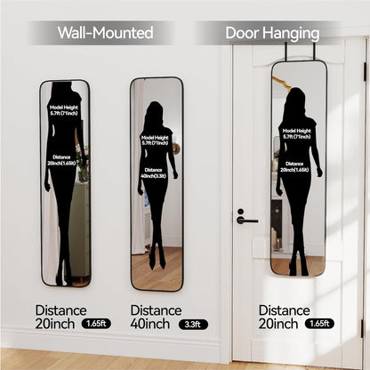 SCWF-GZ Full Length Mirror – Above Dresser Accent, Distortion-Free HD Reflection with Three Designer Frame Finishes