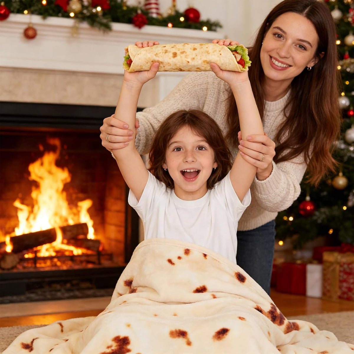 SeaRoomy Burrito Blanket – Funny Birthday Gift for Her, Round Food Throw Blanket for Couch Lounging