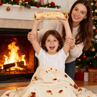 SeaRoomy Burrito Blanket – Funny Birthday Gift for Her, Round Food Throw Blanket for Couch Lounging