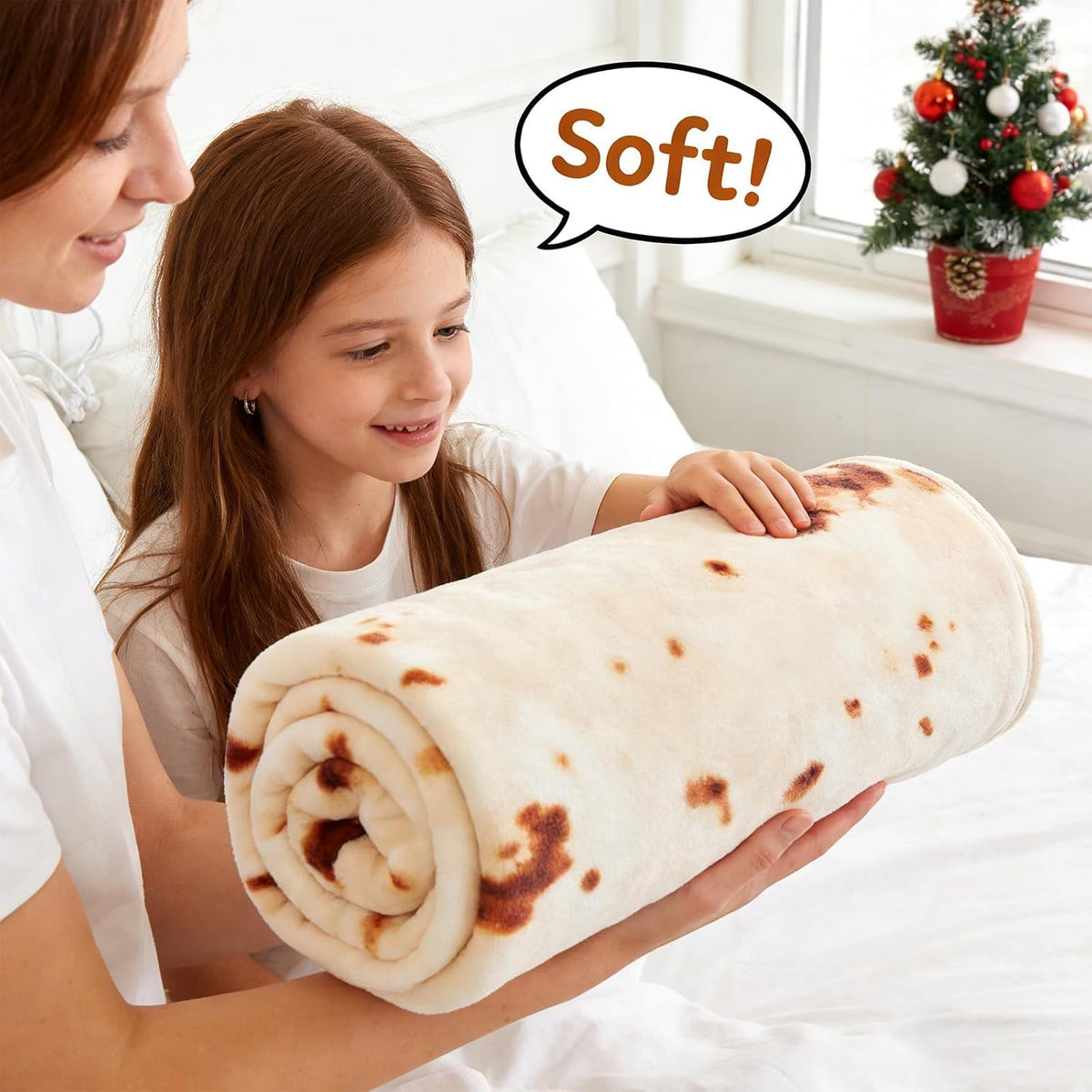 SeaRoomy Burrito Blanket – Funny Birthday Gift for Her, Round Food Throw Blanket for Couch Lounging