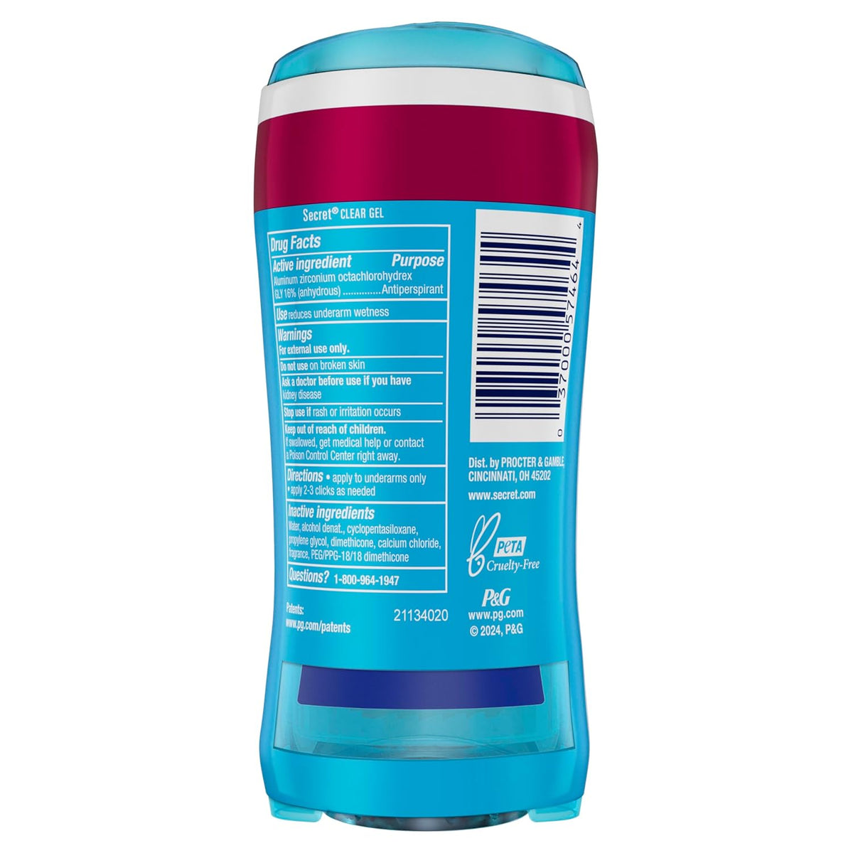 Secret Fresh Clear Gel Deodorant for Women – Gym Bag Essential for Back-to-Back Workouts