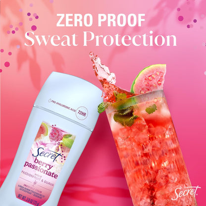 Secret Fresh Invisible Solid Deodorant for Women, 72hr Long-Lasting Fireside Fir Fragrance, Yoga and Meditation Scent Companion, 2.6 oz Stick