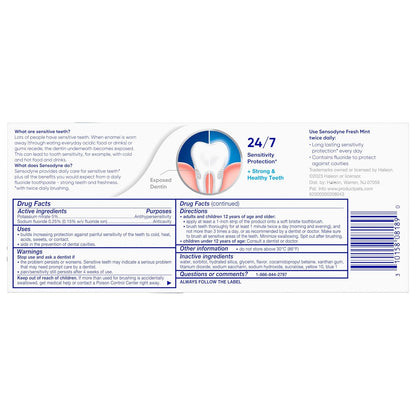 Sensodyde Fresh Mint Toothpaste for Sensitive Teeth – Helpful Gift for Parents and Older Adults Who Value Trusted Oral Care, Pack of 2