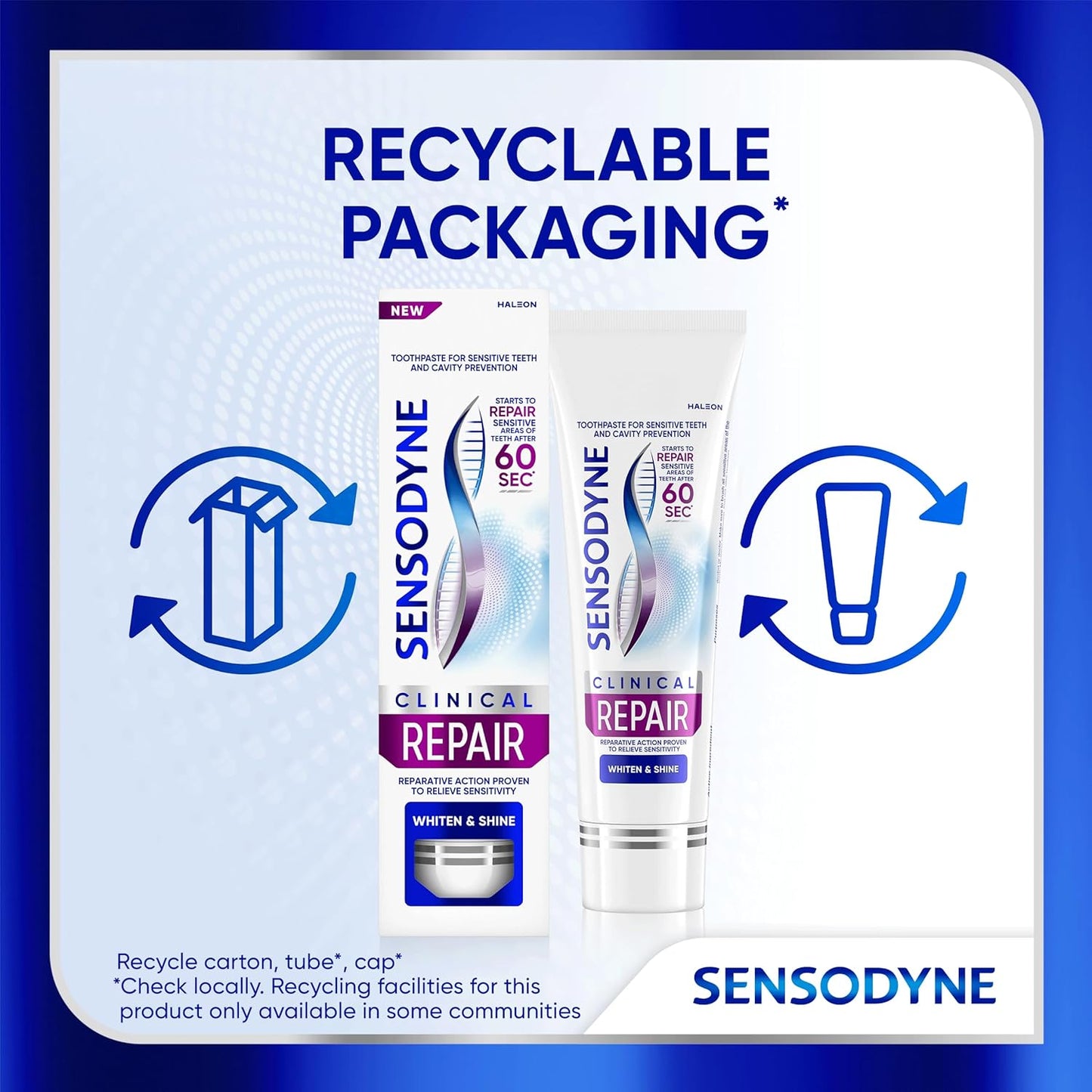Sensodyne Clinical Repair Whiten & Shine – Clinical-Grade Sensitivity Relief for Productive Mornings