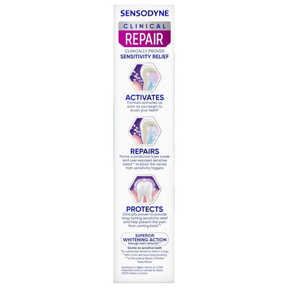 Sensodyne Clinical Repair Whiten & Shine – Clinical-Grade Sensitivity Relief for Productive Mornings