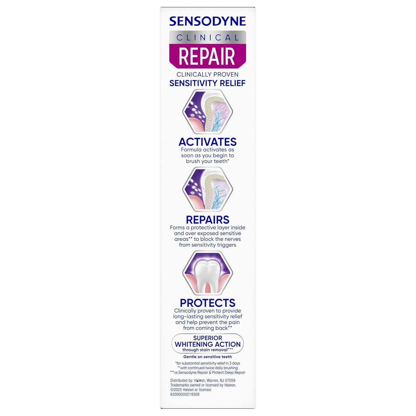 Sensodyne Clinical Repair Whiten & Shine Toothpaste – Refined Daily Indulgence for Stain-Prone Sensitive Smiles, 2.3 oz