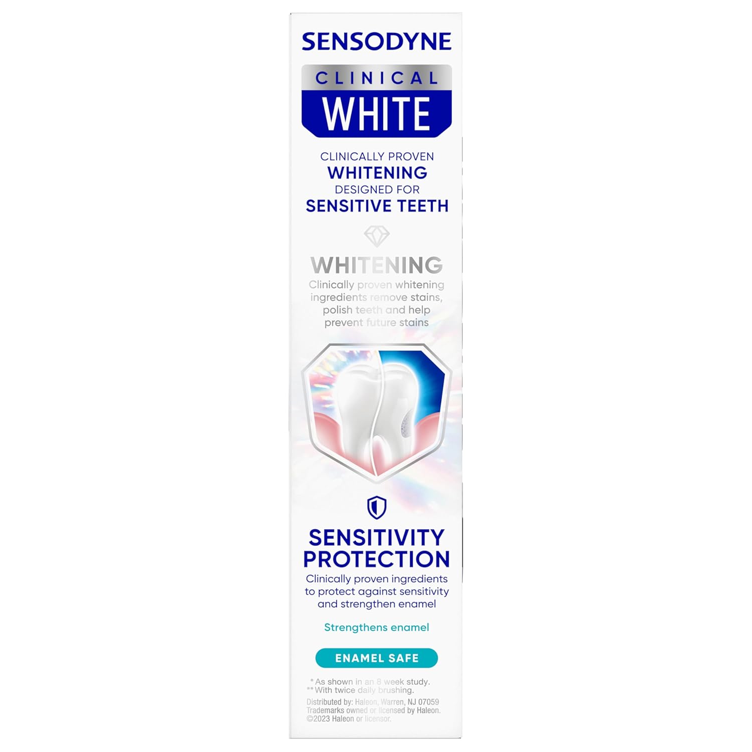 Sensodyne Clinical White Toothpaste – All-in-One Sensitive Teeth Formula for a Clutter-Free Counter