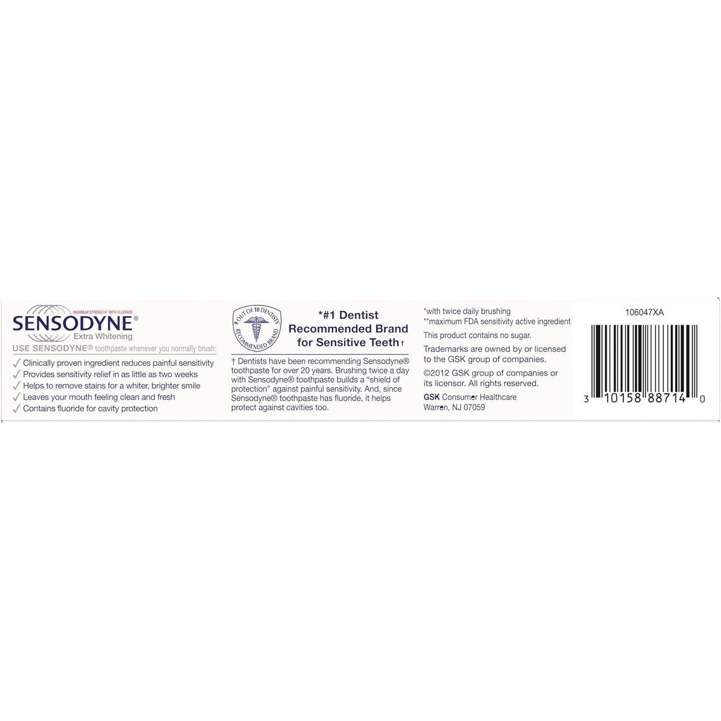 Sensodyne Extra Whitening Toothpaste for Sensitive Teeth – Gentle Whitening Twin Pack for Sensitive Smiles