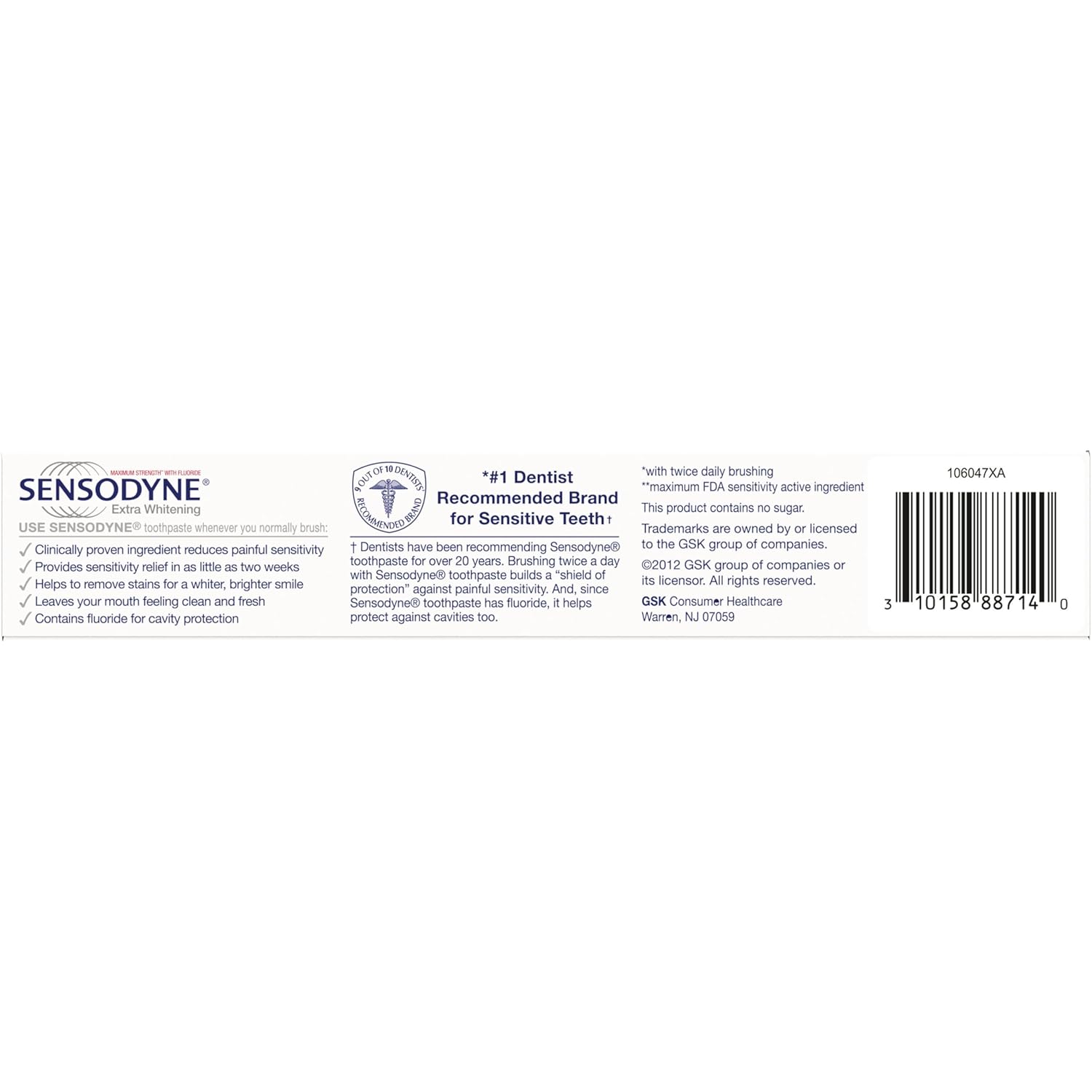 Sensodyne Extra Whitening Toothpaste for Sensitive Teeth – Gentle Whitening Twin Pack for Sensitive Smiles