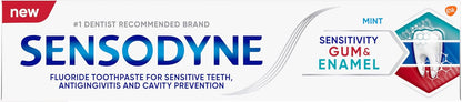 Sensodyne Gum and Enamel Care Toothpaste – Self-Care Gift Basket Addition for Anyone on a Sensitive-Teeth Journey, 3.4 oz 3-Pack