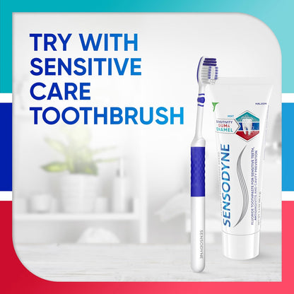 Sensodyne Gum and Enamel Care Toothpaste – Self-Care Gift Basket Addition for Anyone on a Sensitive-Teeth Journey, 3.4 oz 3-Pack