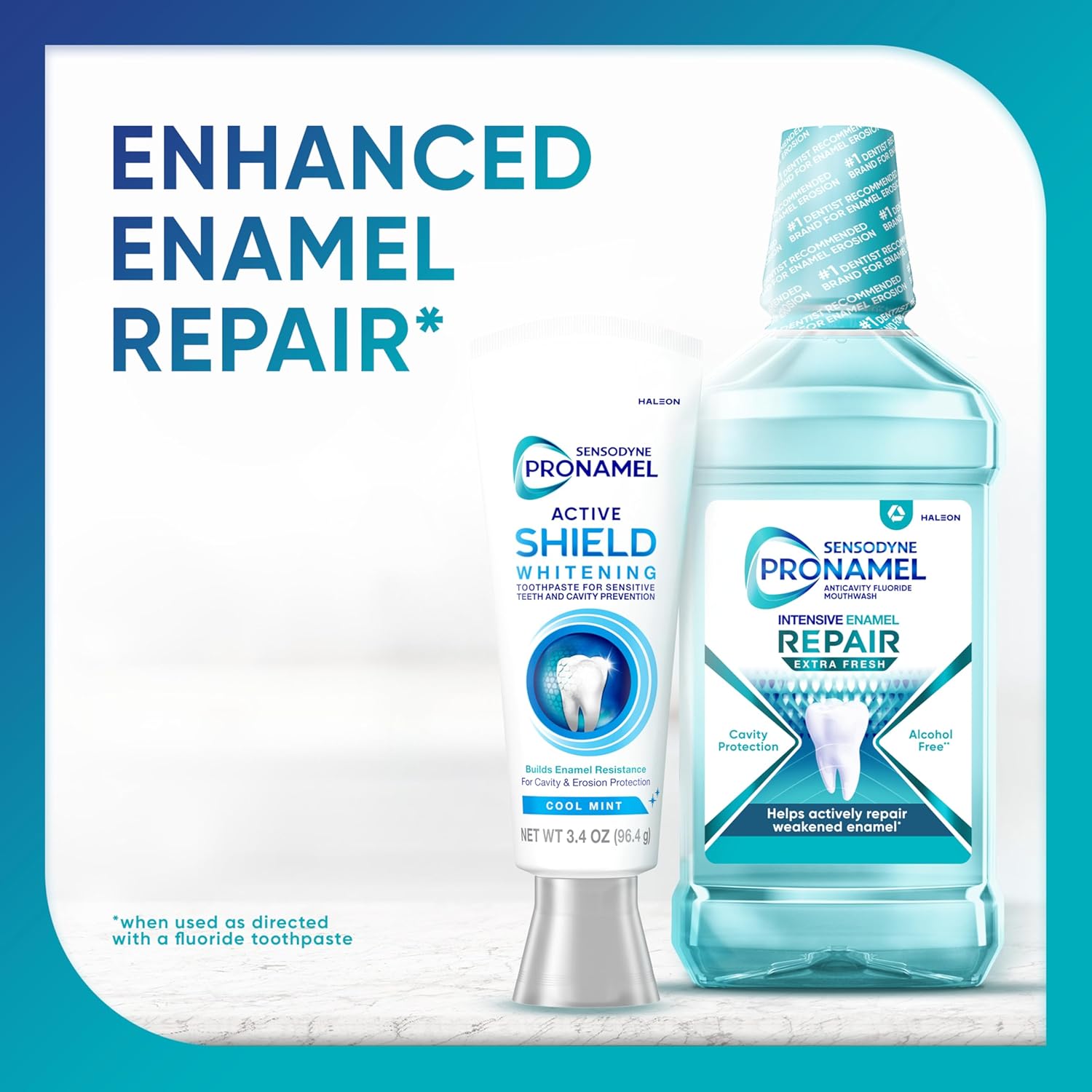 Sensodyne Pronamel Active Shield Whitening Toothpaste, Cool Mint – Birthday Gift for Mom Who Values Enamel Health, 3.4 oz (Pack of 3)