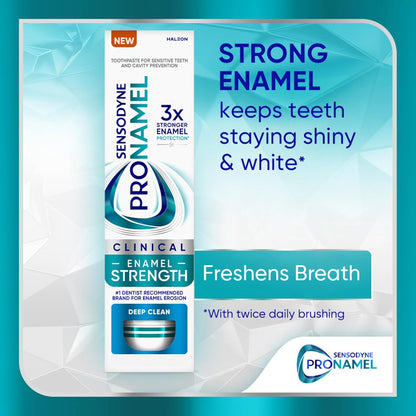 Sensodyne Pronamel Clinical Enamel Strength Toothpaste Luxury Pampering Gift, Deep Clean Fresh Mint for Housewarming and White Elephant Exchanges