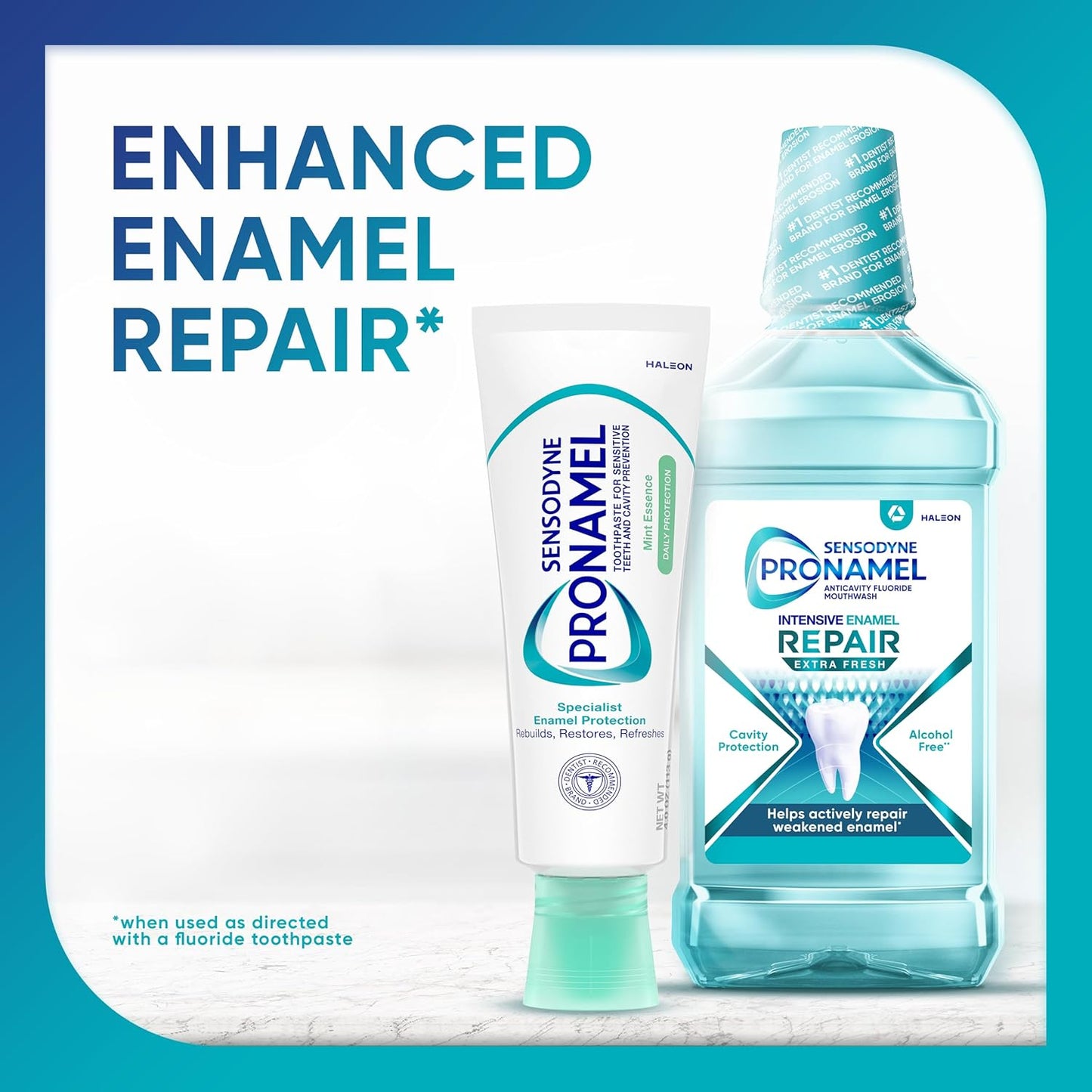 Sensodyne Pronamel Daily Protection Enamel Toothpaste for Sensitive Teeth - Mint Essence, 4 oz (Pack of 3) Dental Aftercare Gift Set Following a Cleaning or Whitening Visit