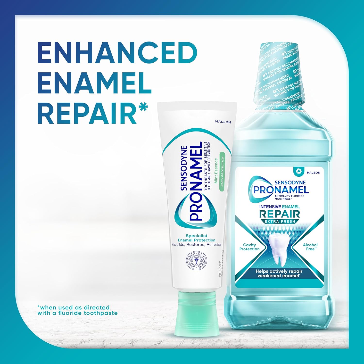 Sensodyne Pronamel Daily Protection Enamel Toothpaste for Sensitive Teeth - Mint Essence, 4 oz (Pack of 3) Dental Aftercare Gift Set Following a Cleaning or Whitening Visit