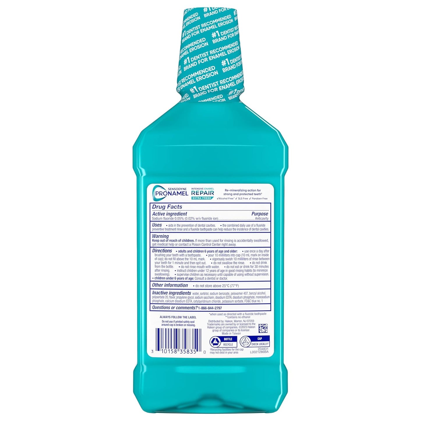 Sensodyne Pronamel Re-Mineralizing Fluoride Rinse – Alcohol-Free Enamel Repair for Daily Wellbeing Rituals, Extra Fresh 16.9 fl oz 3 Pack