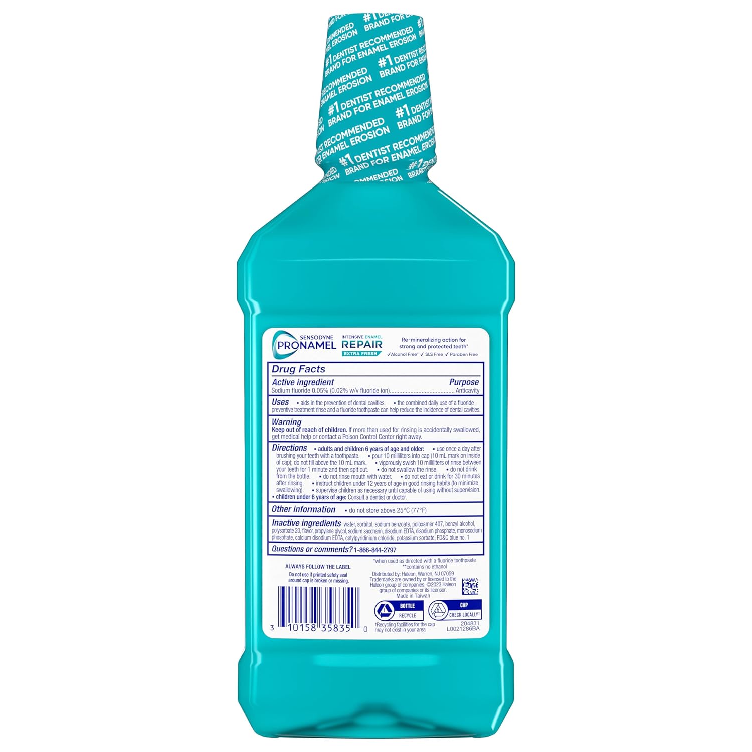 Sensodyne Pronamel Re-Mineralizing Fluoride Rinse – Alcohol-Free Enamel Repair for Daily Wellbeing Rituals, Extra Fresh 16.9 fl oz 3 Pack