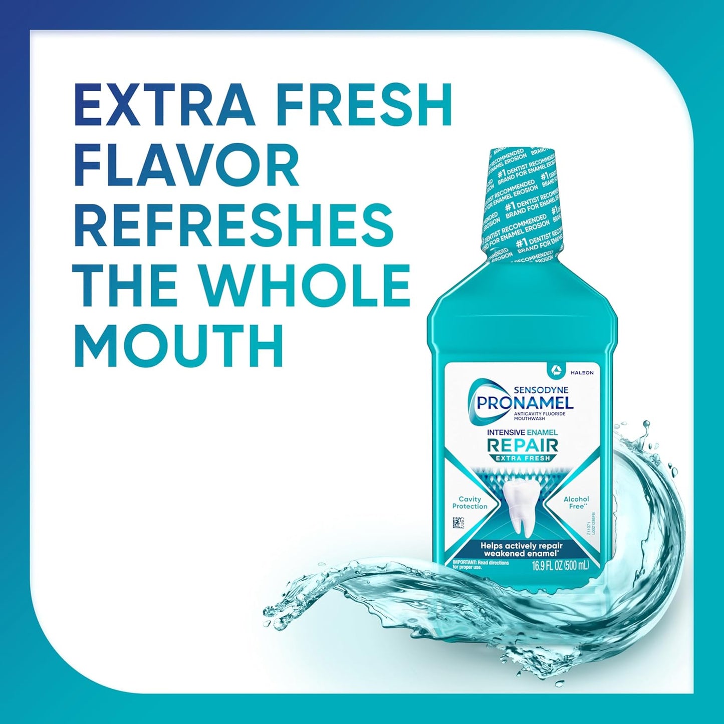 Sensodyne Pronamel Re-Mineralizing Fluoride Rinse – Alcohol-Free Enamel Repair for Daily Wellbeing Rituals, Extra Fresh 16.9 fl oz 3 Pack