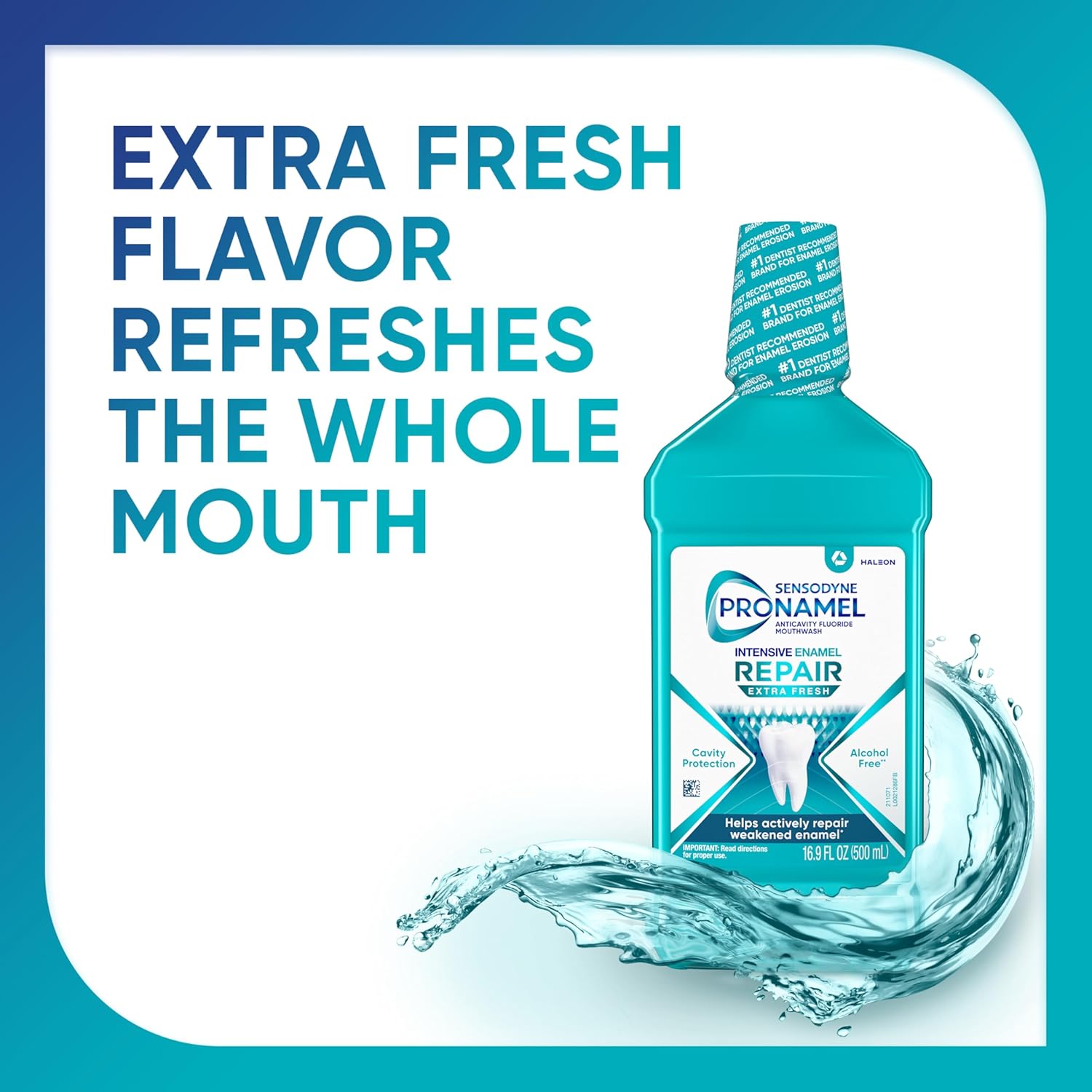 Sensodyne Pronamel Re-Mineralizing Fluoride Rinse – Alcohol-Free Enamel Repair for Daily Wellbeing Rituals, Extra Fresh 16.9 fl oz 3 Pack