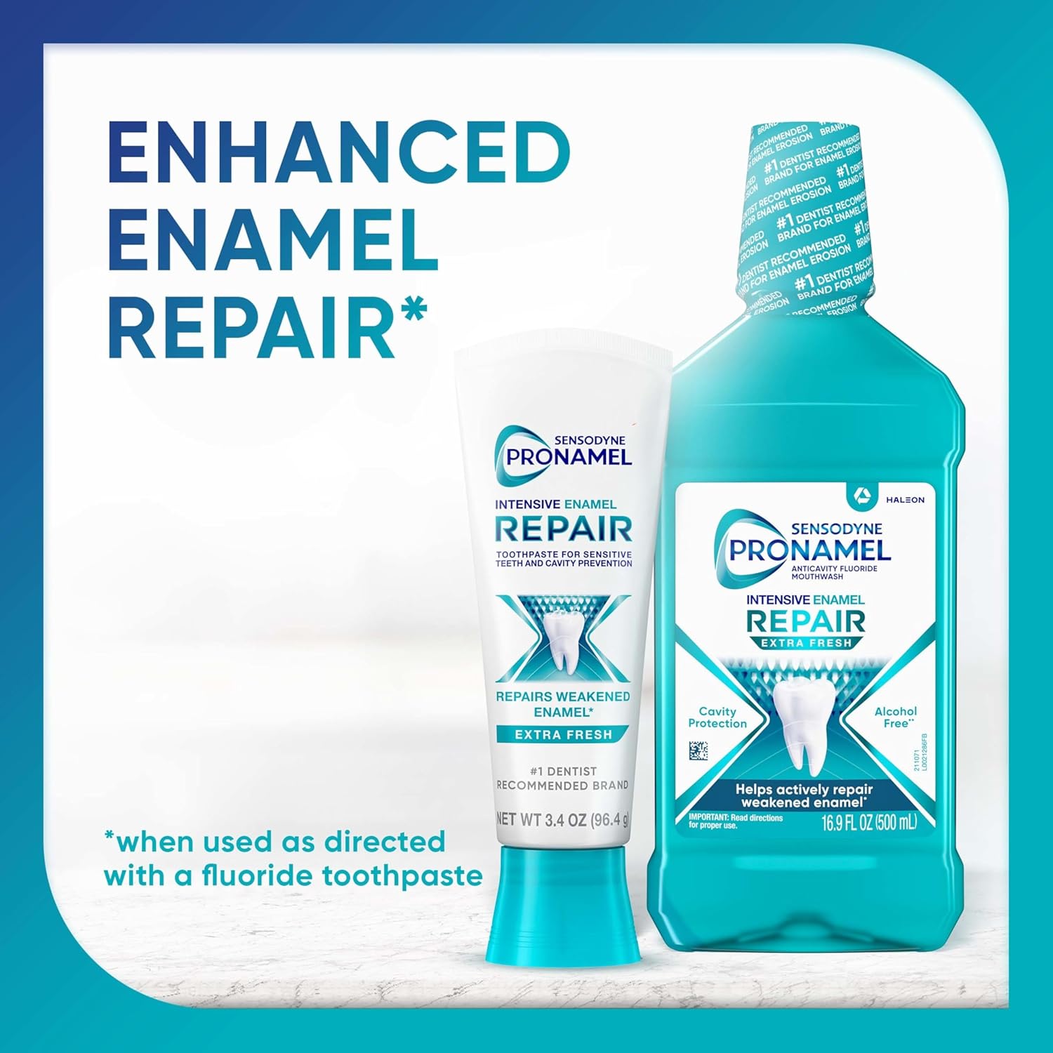 Sensodyne Pronamel Re-Mineralizing Fluoride Rinse – Alcohol-Free Enamel Repair for Daily Wellbeing Rituals, Extra Fresh 16.9 fl oz 3 Pack