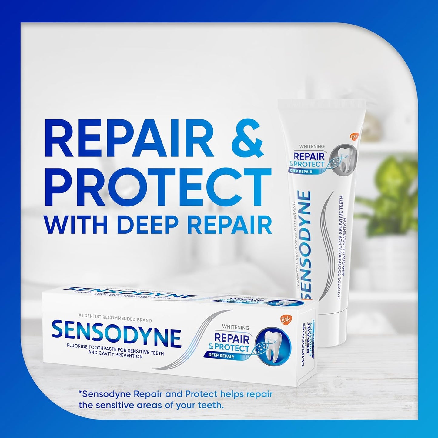 Sensodyne Repair and Protect Whitening – Dentist-Recommended Sensitivity Relief for Active Professionals