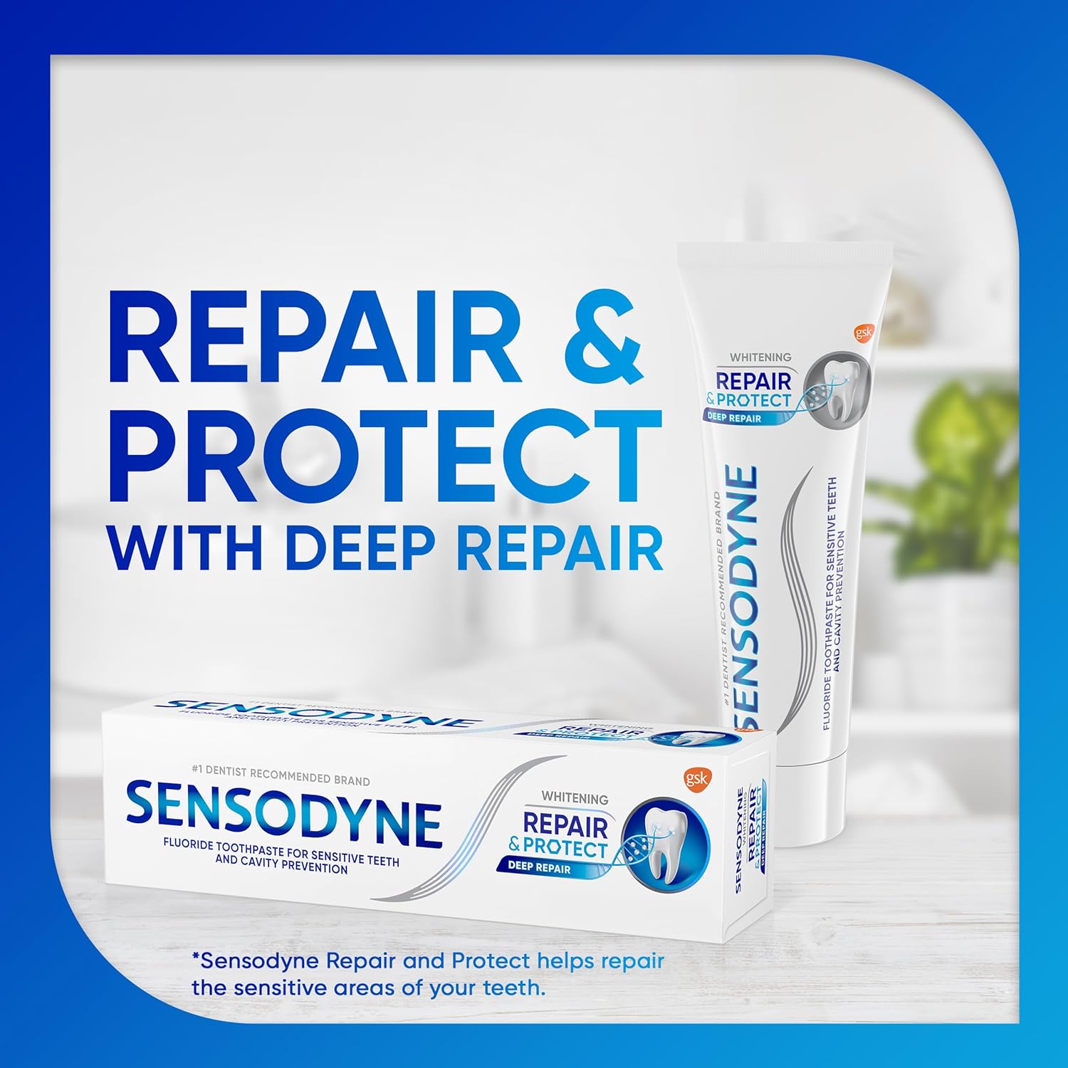 Sensodyne Repair and Protect Whitening – Dentist-Recommended Sensitivity Relief for Active Professionals