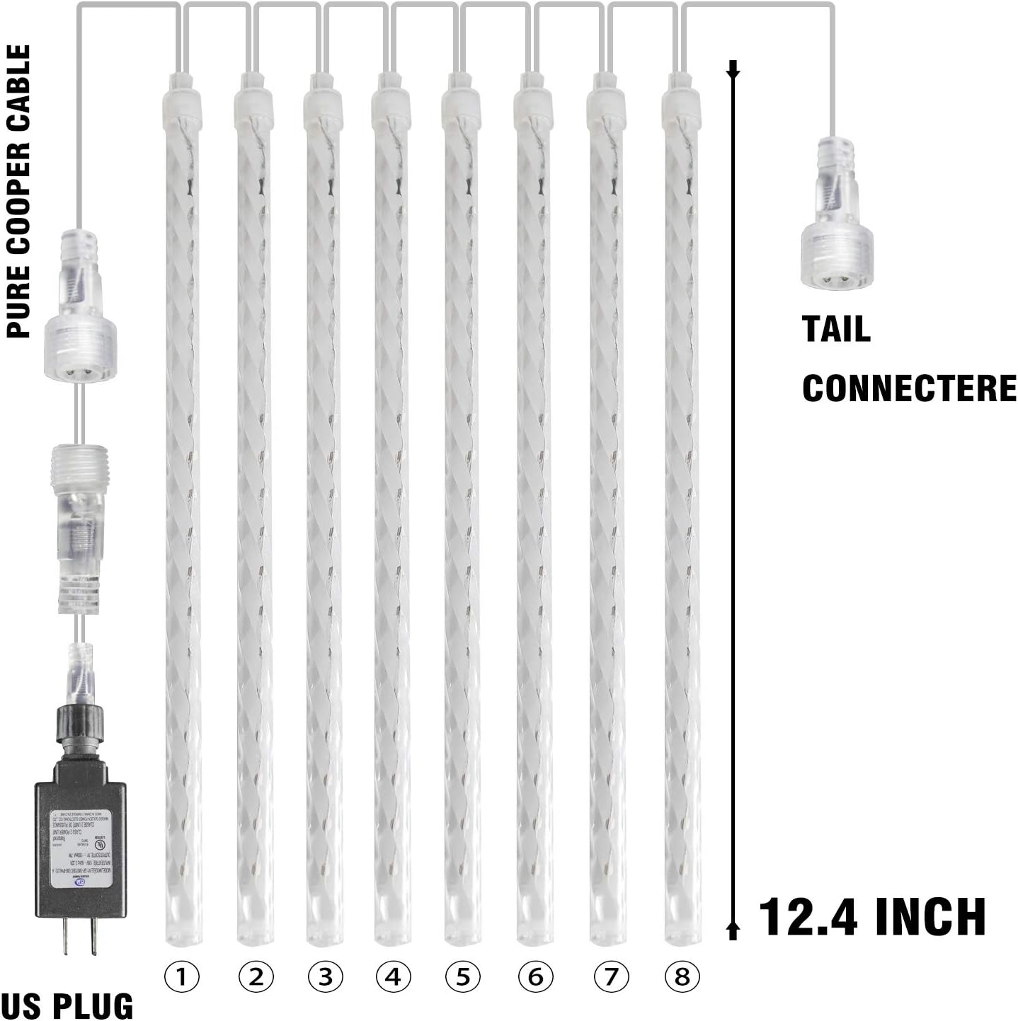 sequential top-to-bottom led activation simulating falling meteors or raindrops
