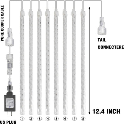 sequential top-to-bottom led activation simulating falling meteors or raindrops