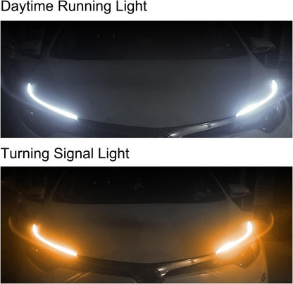 sequential yellow turn signal function integrated into the strip