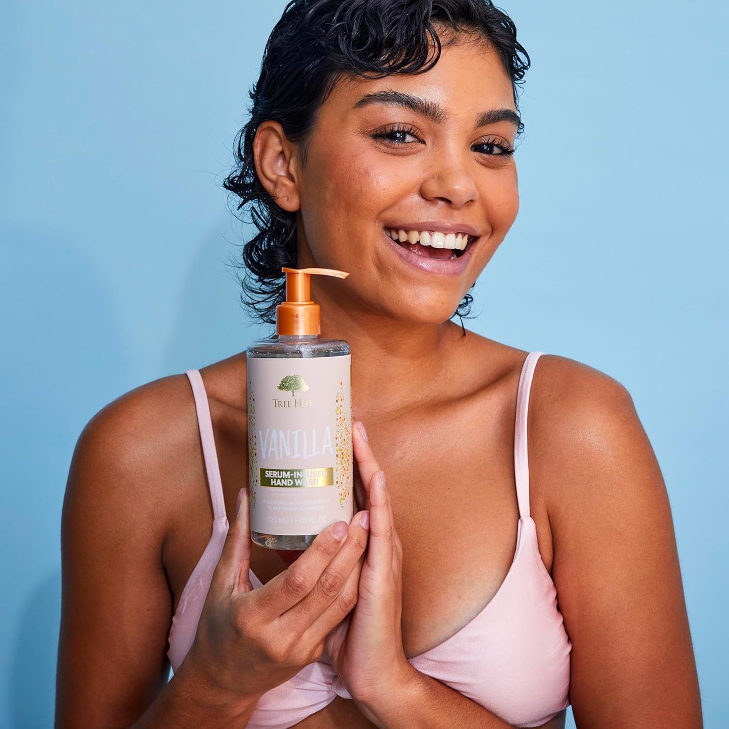 serum-infused liquid texture in an 11 fl oz pump-friendly bottle